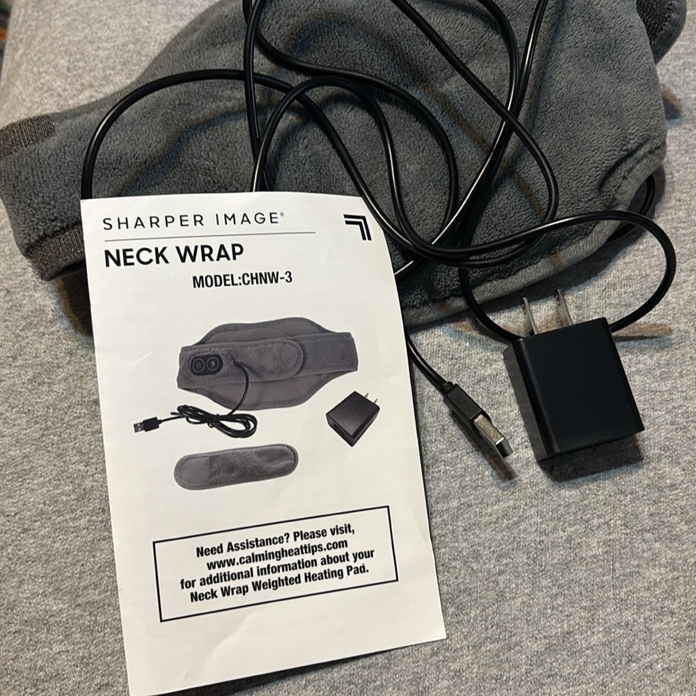 Sharper Image Gray Calming Heat Massaging Neck Wrap - Picture 4 of 4